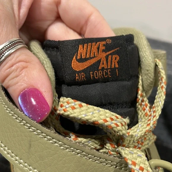 MEN'S NIKE AIR FORCE 1 MID '07 FB8881-200 NEUTRAL OLIVE / BLACK SIZE 14 - Picture 7 of 12